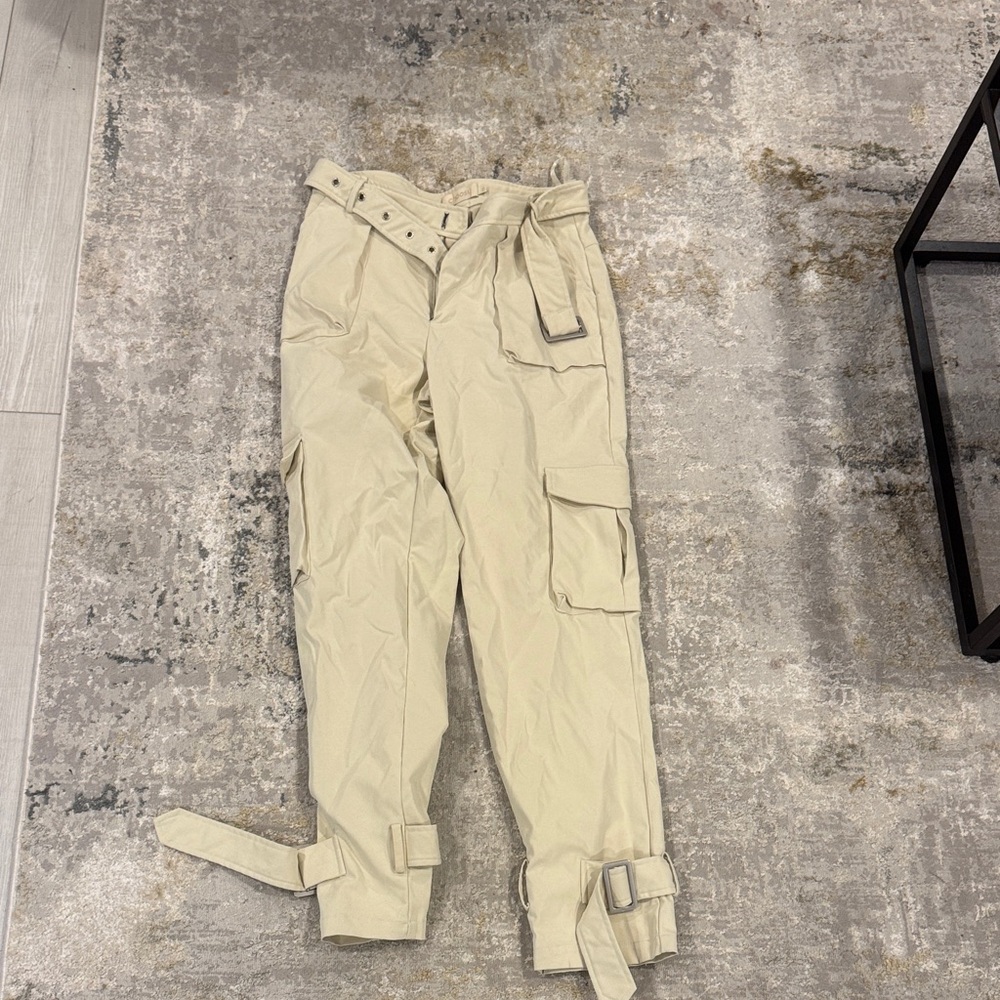Beige Cargo Pants